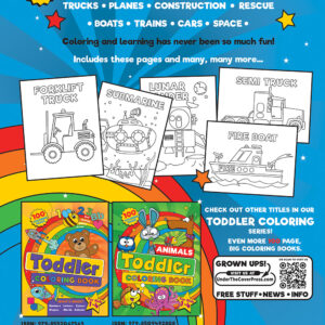 Toddler vehicle coloring book